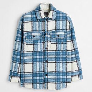 H&M Plaid Overshirt Jacket Men's Size Large ~ EUC